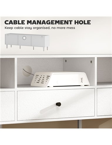 HOMCOM Multi-Storage Minimal TV Stand - White