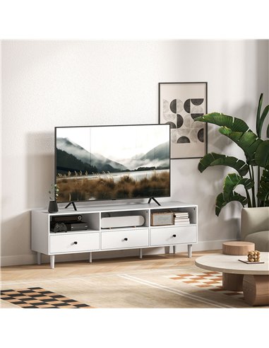 HOMCOM Multi-Storage Minimal TV Stand - White