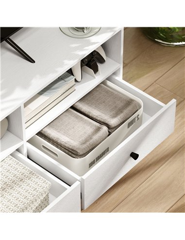 HOMCOM Multi-Storage Minimal TV Stand - White