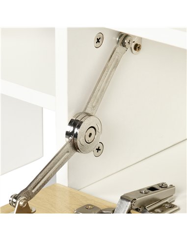 HOMCOM TV Cabinet with Wall Shelf for Wall-Mounted 65" TVs or Standing 40" TVs - White and Natural