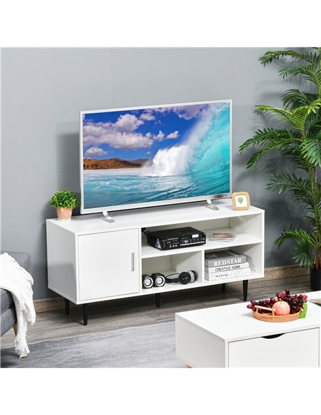 HOMCOM TV Stand Cabinet for TVs up to 60 Inches - White - pic 161824 | FastDaddyshop