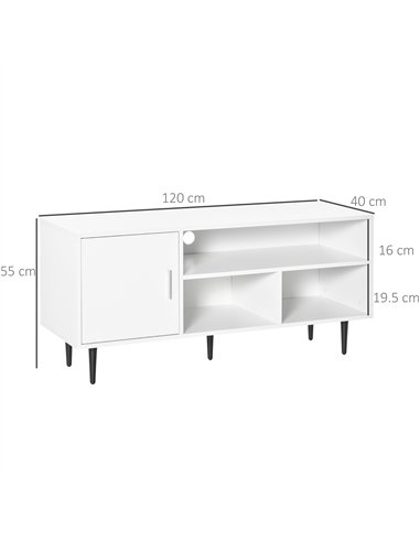 HOMCOM TV Stand Cabinet for TVs up to 60 Inches - White