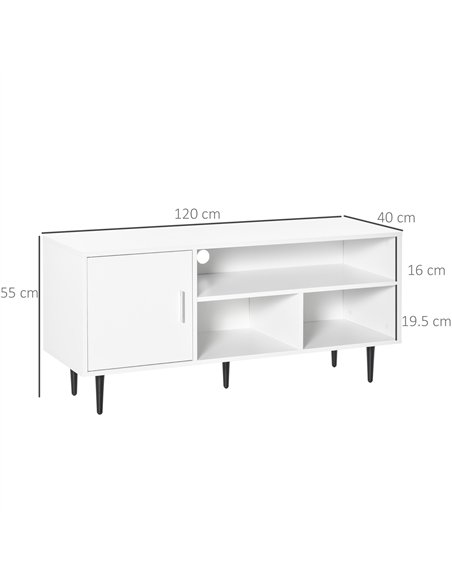HOMCOM TV Stand Cabinet for TVs up to 60 Inches - White - pic 161825 | FastDaddyshop