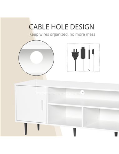 HOMCOM TV Stand Cabinet for TVs up to 60 Inches - White
