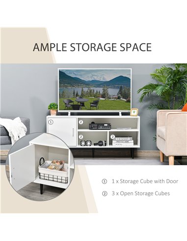 HOMCOM TV Stand Cabinet for TVs up to 60 Inches - White
