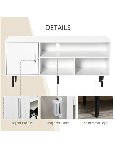 HOMCOM TV Stand Cabinet for TVs up to 60 Inches - White