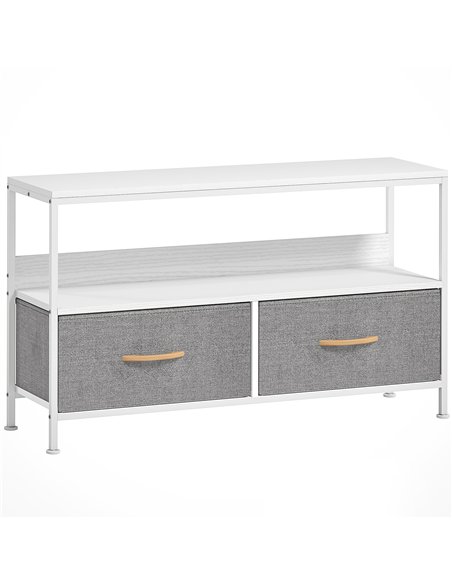 HOMCOM TV Stand Cabinet with 2 Foldable Drawers - White - pic 161850 | FastDaddyshop