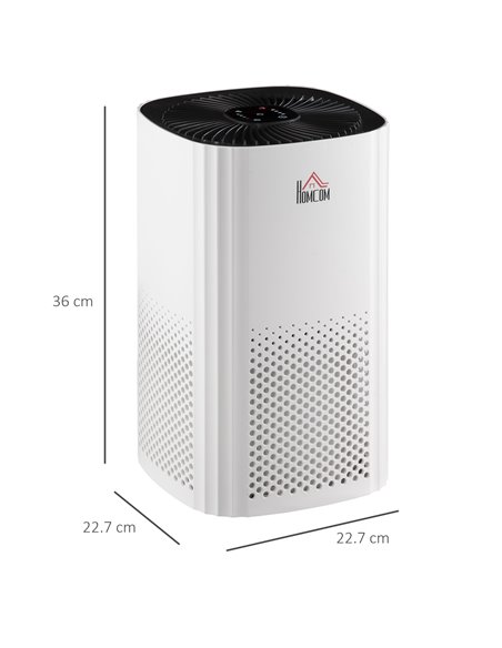 Homcom Air Purifiers with 3-Stage Carbon HEPA Filtration System, Air Monitor, Timer, Ioniser, 4 Speeds - pic 16186 | FastDaddyshop