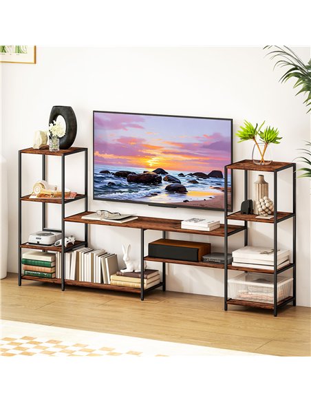 HOMCOM TV Unit for TVs up to 55 Inches, Industrial TV Stand with Storage Shelves, Entertainment Centre for Living Room, Bedroom - pic 161869 | FastDaddyshop