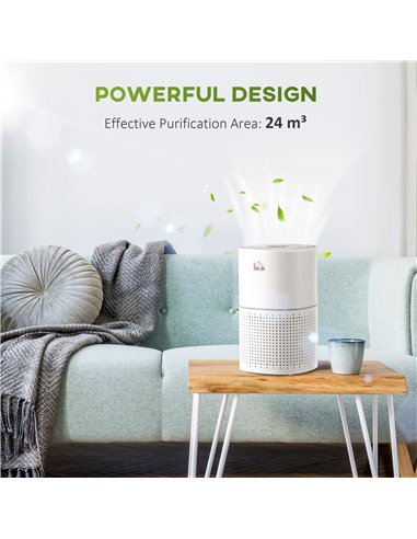 Homcom Air Purifiers with 3-Stage Carbon HEPA Filtration System, Air Monitor, Timer, Ioniser, 4 Speeds