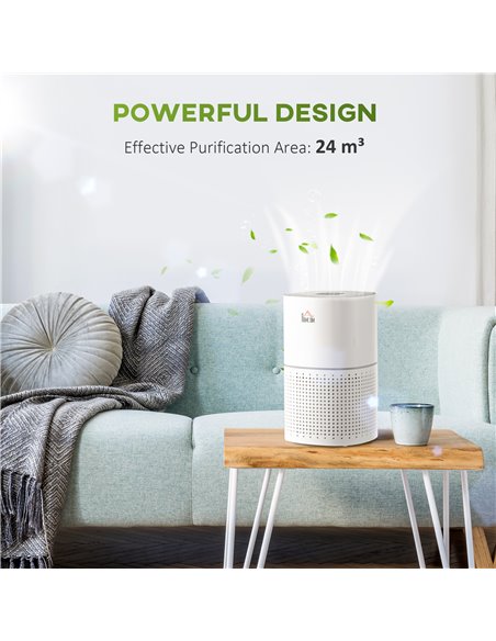 Homcom Air Purifiers with 3-Stage Carbon HEPA Filtration System, Air Monitor, Timer, Ioniser, 4 Speeds - pic 16187 | FastDaddyshop
