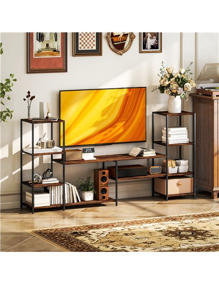 HOMCOM TV Unit for TVs up to 55 Inches, Industrial TV Stand with Storage Shelves, Entertainment Centre for Living Room, Bedroom - pic 161873 | FastDaddyshop