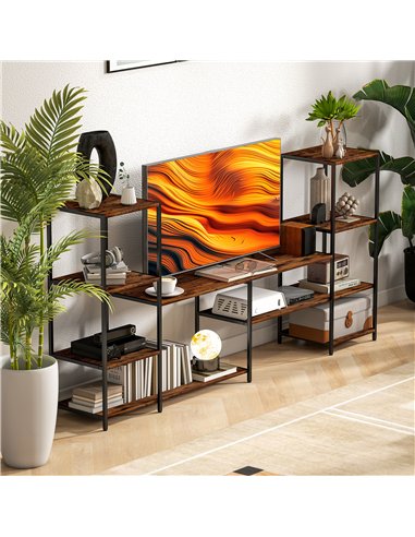 HOMCOM TV Unit for TVs up to 55 Inches, Industrial TV Stand with Storage Shelves, Entertainment Centre for Living Room, Bedroom