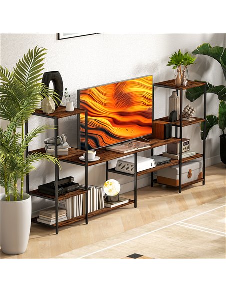 HOMCOM TV Unit for TVs up to 55 Inches, Industrial TV Stand with Storage Shelves, Entertainment Centre for Living Room, Bedroom - pic 161874 | FastDaddyshop