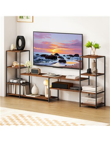 HOMCOM TV Unit for TVs up to 60 Inches, Industrial TV Stand with Storage Shelves, Entertainment Centre for Living Room, Bedroom