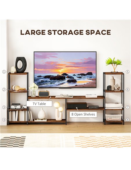 HOMCOM TV Unit for TVs up to 60 Inches, Industrial TV Stand with Storage Shelves, Entertainment Centre for Living Room, Bedroom - pic 161880 | FastDaddyshop
