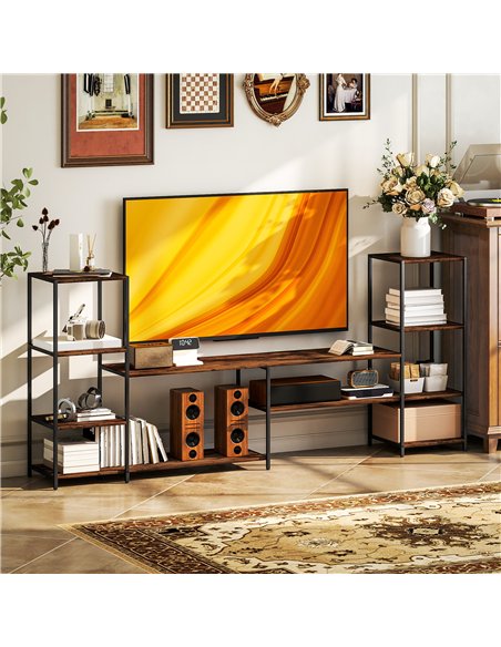 HOMCOM TV Unit for TVs up to 60 Inches, Industrial TV Stand with Storage Shelves, Entertainment Centre for Living Room, Bedroom - pic 161882 | FastDaddyshop