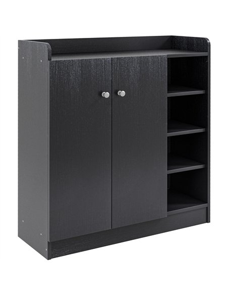 HOMCOM Shoe Storage Cabinet with Adjustable Shelves - Black - pic 161886 | FastDaddyshop