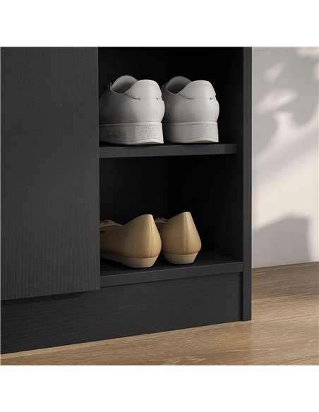HOMCOM Shoe Storage Cabinet with Adjustable Shelves - Black - pic 161894 | FastDaddyshop