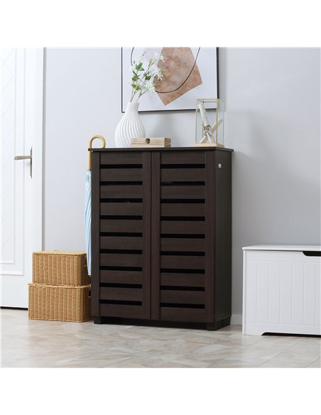 HOMCOM 15 Shoe Storage Cabinet - Wood-Effect - pic 161905 | FastDaddyshop