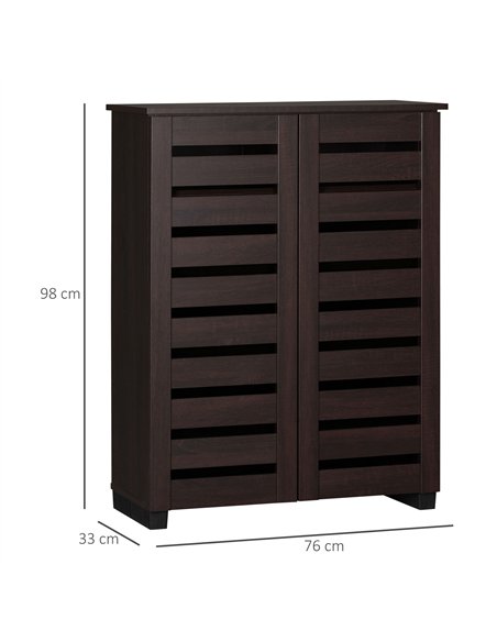 HOMCOM 15 Shoe Storage Cabinet - Wood-Effect - pic 161906 | FastDaddyshop