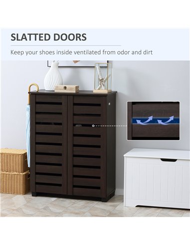 HOMCOM 15 Shoe Storage Cabinet - Wood-Effect