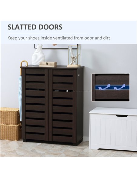 HOMCOM 15 Shoe Storage Cabinet - Wood-Effect - pic 161908 | FastDaddyshop