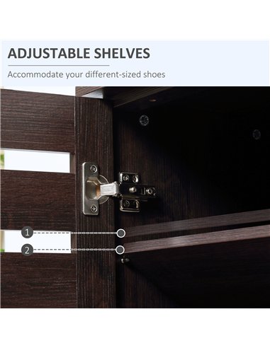 HOMCOM 15 Shoe Storage Cabinet - Wood-Effect