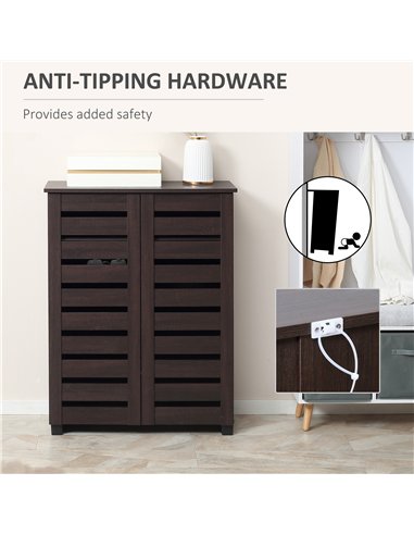 HOMCOM 15 Shoe Storage Cabinet - Wood-Effect