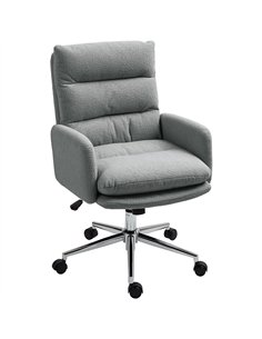 HOMCOM 91-99cm Sherpa Fleece Office Chair - Grey