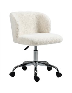 HOMCOM Office Chair with Adjustable Height and Wheels - White