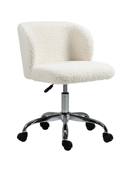 HOMCOM Office Chair with Adjustable Height and Wheels - White - pic 161949 | FastDaddyshop