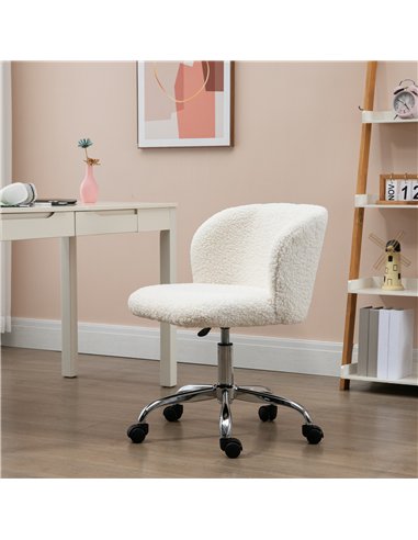 HOMCOM Office Chair with Adjustable Height and Wheels - White