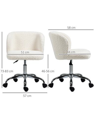HOMCOM Office Chair with Adjustable Height and Wheels - White