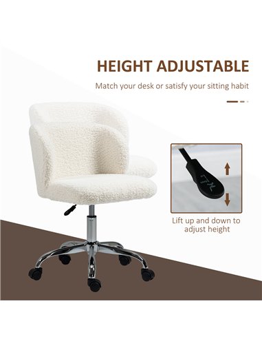 HOMCOM Office Chair with Adjustable Height and Wheels - White