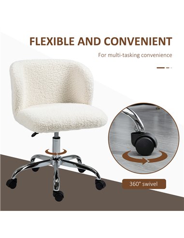 HOMCOM Office Chair with Adjustable Height and Wheels - White