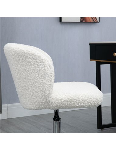 HOMCOM Office Chair with Adjustable Height and Wheels - White
