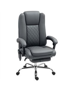 HOMCOM Executive Office Chair with 6-point Massage and Heat - Light Grey