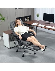HOMCOM Executive Office Chair with 6-point Massage and Heat - Light Grey 2