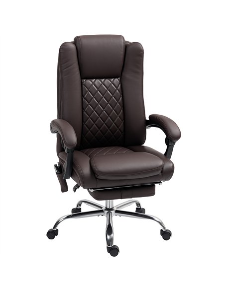 HOMCOM Executive Office Chair with 6-point Massage and Heat - Dark Brown - pic 161976 | FastDaddyshop