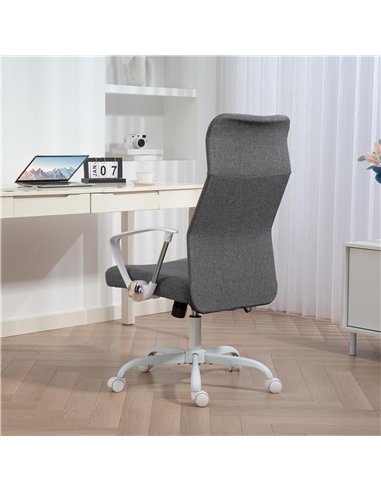 HOMCOM Fabric High Back Office Chair - Grey