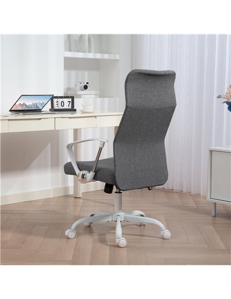 HOMCOM Fabric High Back Office Chair - Grey - pic 162020 | FastDaddyshop