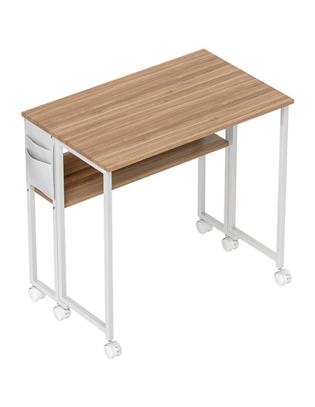 HOMCOM 80 cm Drop Leaf Writing Work Desk - Natural Wood Finish - pic 162039 | FastDaddyshop