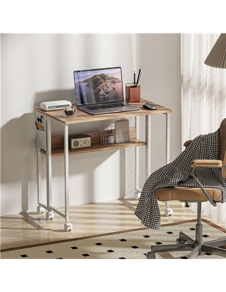 HOMCOM 80 cm Drop Leaf Writing Work Desk - Natural Wood Finish - pic 162045 | FastDaddyshop