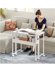 HOMCOM 80 cm Drop Leaf Writing Work Desk - White 2