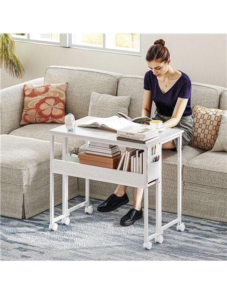 HOMCOM 80 cm Drop Leaf Writing Work Desk - White - pic 162049 | FastDaddyshop