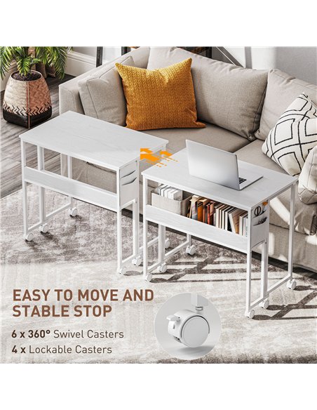 HOMCOM 80 cm Drop Leaf Writing Work Desk - White - pic 162053 | FastDaddyshop