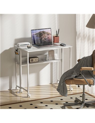 HOMCOM 80 cm Drop Leaf Writing Work Desk - White