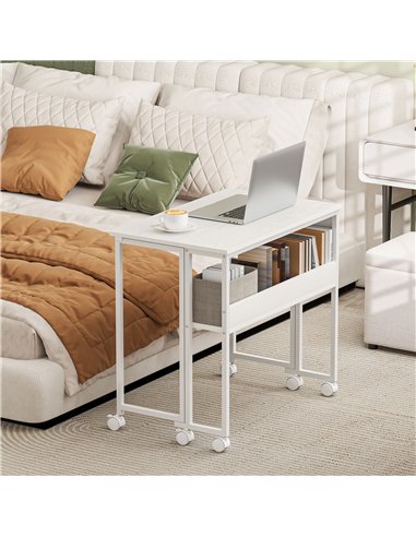 HOMCOM 80 cm Drop Leaf Writing Work Desk - White