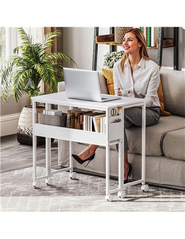 HOMCOM 80 cm Drop Leaf Writing Work Desk - White